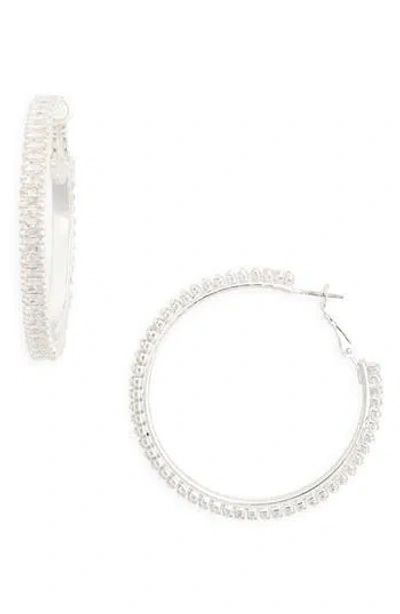 Tasha Crystal Hoop Earrings In Silver