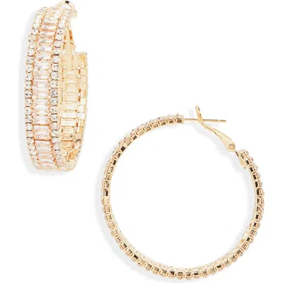 Tasha Crystal Hoop Earrings In Gold