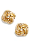 Tasha Crystal Knot Stud Earrings In Gold