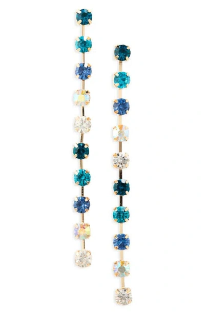 Tasha Crystal Linear Drop Earrings In Blue