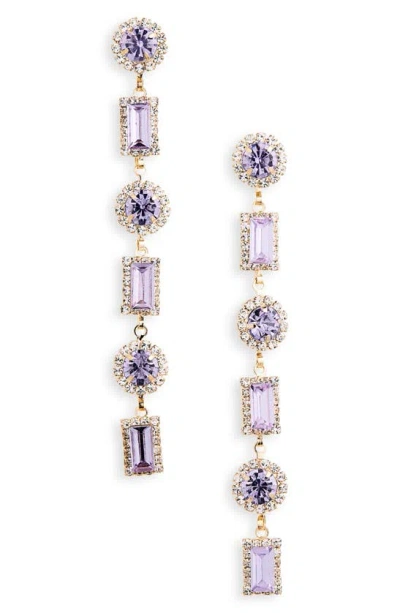 Tasha Crystal Link Drop Earrings In Pink