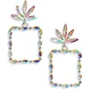 Tasha Crystal Open Square Drop Earrings In Silver