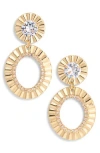 Tasha Crystal Oval Drop Earrings In Gold