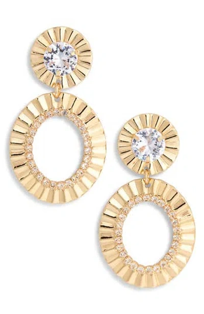 Tasha Crystal Oval Drop Earrings In Gold