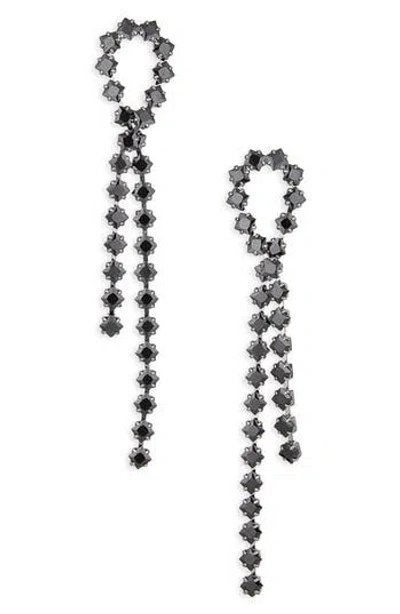 Tasha Crystal Ribbon Drop Earrings In Black