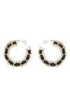 Tasha Crystal Ribbon Hoop Earrings In Gold/black