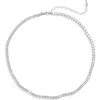Tasha Crystal Tennis Necklace In Silver