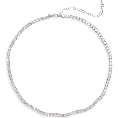 Tasha Crystal Tennis Necklace In Silver