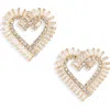 Tasha Cubic Zirconia & Crystal Heart Stud Earrings In Gold