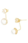 Tasha Cubic Zirconia & Faux Pearl Drop Front/back Earrings