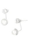 Tasha Cubic Zirconia & Faux Pearl Drop Front/back Earrings