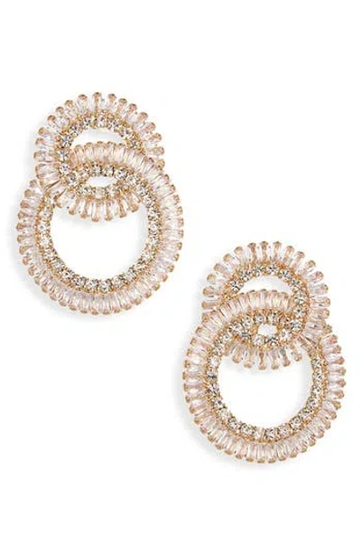 Tasha Cubic Zirconia Interlocking Circle Drop Earrings In Gold
