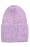 Tasha Cuffed Knit Beanie In Purple