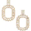 Tasha Cz Baguette Ring Drop Earrings In Gold