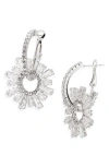 Tasha Cz Dangle Hoop Earrings In Metallic