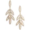 Tasha Cz Leaf Drop Earrings In Gold