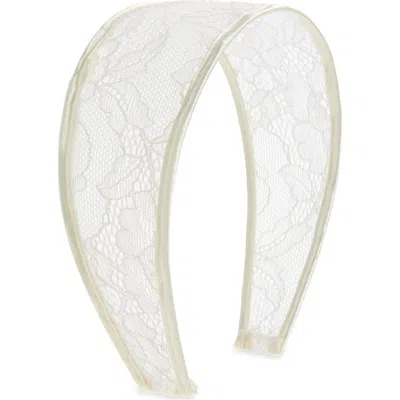 Tasha Embroidered Lace Headband In White