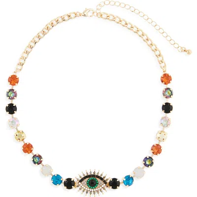 Tasha Evil Eye Crystal Necklace In Multi