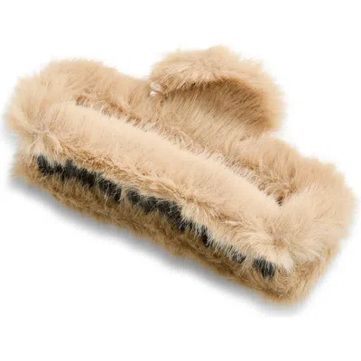 Tasha Faux Fur Jaw Clip In Brown
