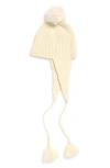 Tasha Faux Fur Pom Hat With Ear Flaps In Neutral
