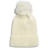 Tasha Faux Fur Pom Sparkle Beanie In White