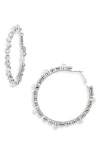Tasha Faux Pearl & Crystal Hoop Earrings In Metallic