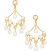 Tasha Faux Pearl Chandelier Drop Earrings In Multi