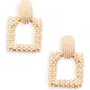 Tasha Faux Pearl Door Knocker Earrings In Gold