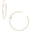 Tasha Faux Pearl Open Hoop Earrings In Gold