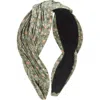 Tasha Floral Pleated Headband In Green