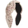 Tasha Floral Pleated Headband In Neutral