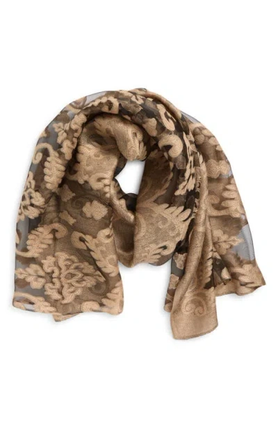 Tasha Floral Print Scarf In Brown