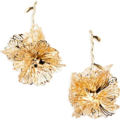 Tasha Flower Drop Earrings In Gold