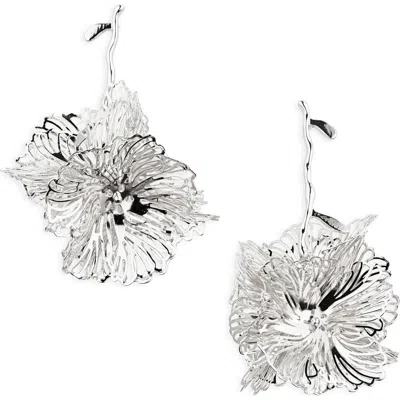 Tasha Flower Drop Earrings In Silver