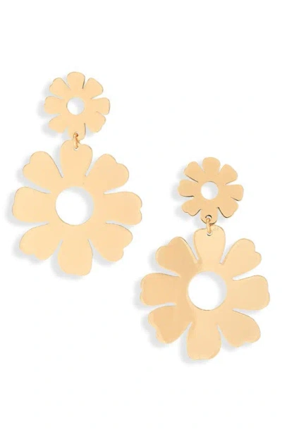 Tasha Flower Drop Earrings In Gold