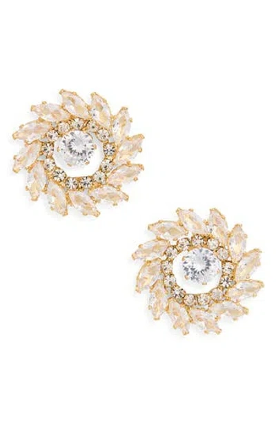 Tasha Flower Stud Earrings In Gold