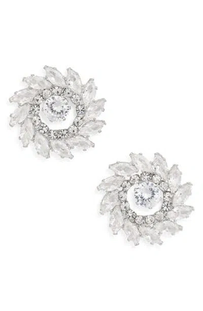 Tasha Flower Stud Earrings In Silver