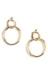 Tasha Frontal Hoop Double Drop Earrings In Gold