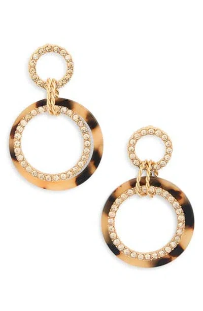 Tasha Hoop Drop Earrings In Metallic