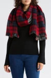 Tasha Houndstooth & Plaid Reversible Scarf In Red