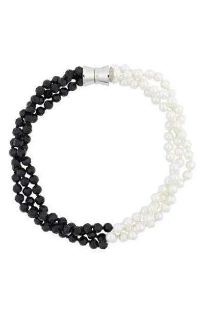 Tasha Imitation Pearl & Bead Two-tone Necklace In Multi