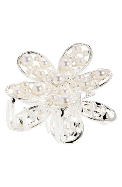 Tasha Imitation Pearl Flower Claw Clip In Metallic