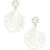 Tasha Imitation Pearl Resin Drop Earrings In White