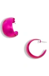 Tasha Iridescent C Hoop Earrings In Fuchsia