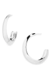 Tasha Knife Edge Hoop Earrings In Silver