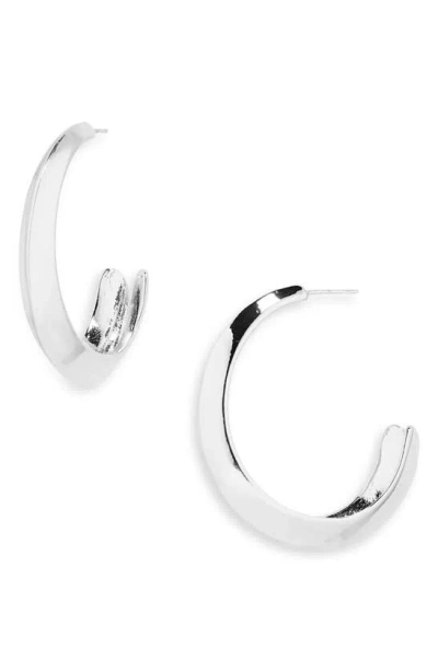 Tasha Knife Edge Hoop Earrings In Silver