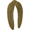 Tasha Knotted Metallic Headband In Gold Metallic