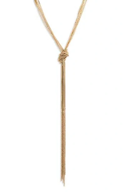 Tasha Knotted Multichain Y-necklace In Gold