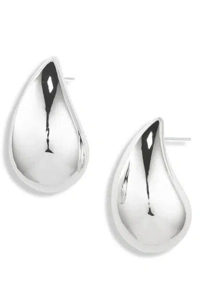 Tasha Large Chunky Teardrop Earrings In Metallic