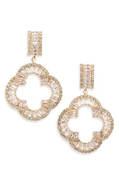 Tasha Lucky Clover Drop Earrings In Gold